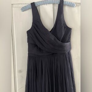 J crew 100%silk maxi dress navy size 8
